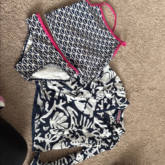 Vineyard vines toddler swim suit and cover up- Navy and White- 3t - Picture 1 of 3